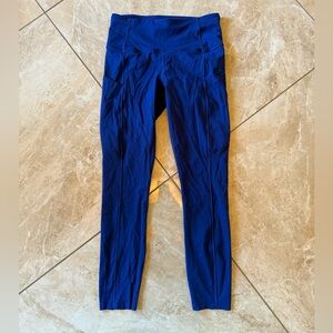 Lululemon leggings, 23” size 6, blue with pockets.